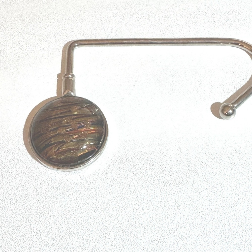 Handbag Hook Purse‎ Hanger Round Decorative Accent Silver Tone